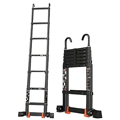 Telesladder Telesladders Multi-Purpose Extendable Ladder Telesladder Telescoping Ladder for Rv/Rooftop Tent/Attic, 5M/4M/3M/2M Aluminum Extension Telesladders with Detachable/5.5M/