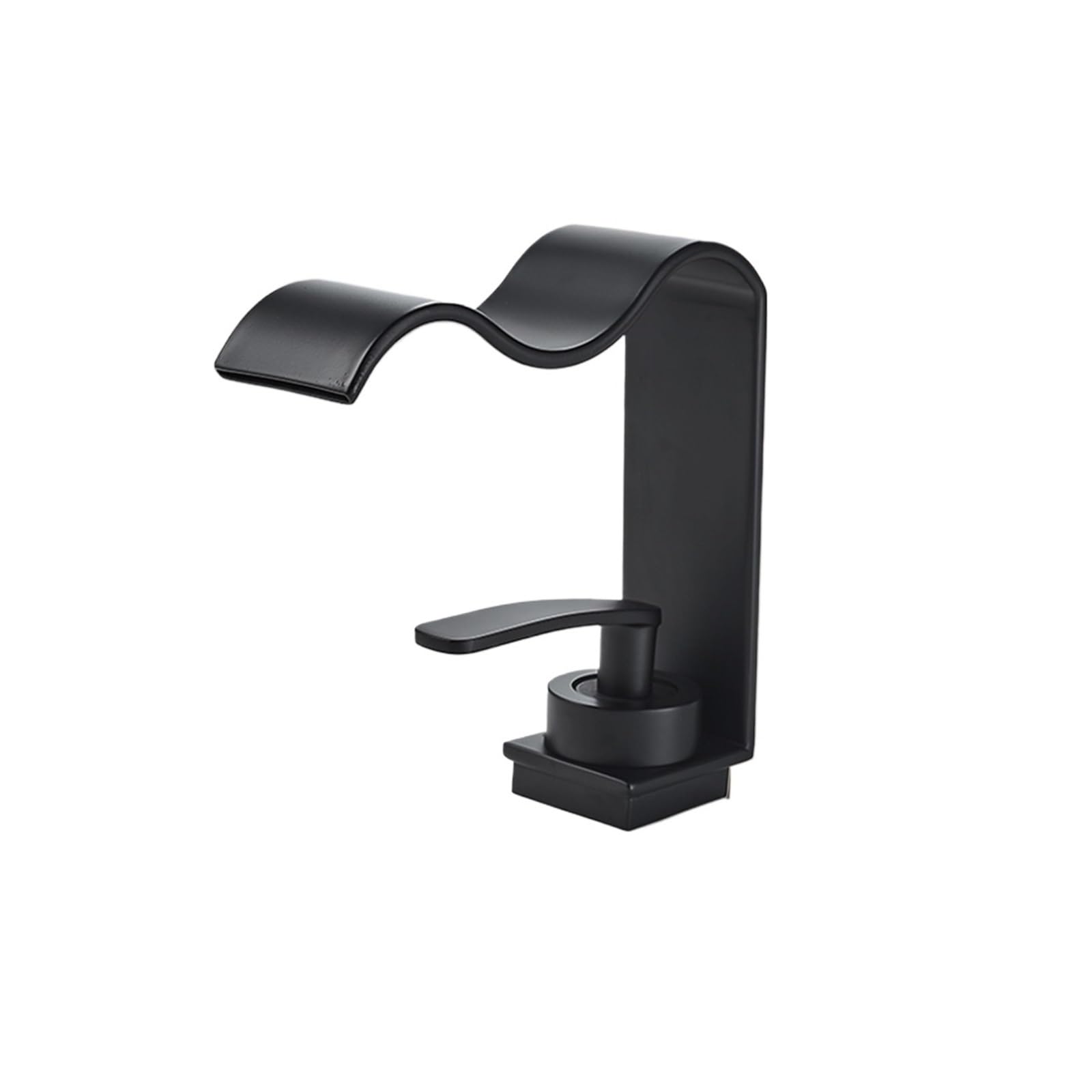 Mitigeur type grue cascade noir pour vasque et récipient d'eau