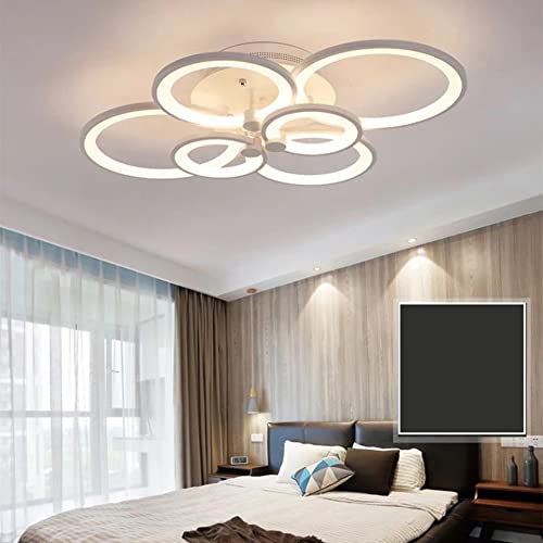 Plafoniera Lampadario da soffitto a led con 6 Luci cerchi Design Stile Moderno Lampada per Camera Cucina Salotto Locali Commerciali (Luce Bianca naturale 4000K)