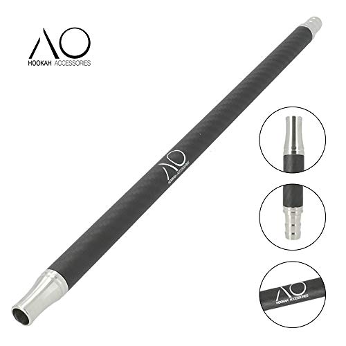 AO® Carbon Shisha Mundstück Edelstahl V2A Matt Schwarz | Carbon High Tech: ultraleicht und bruchsicher! (Schwarz) – Bild 4
