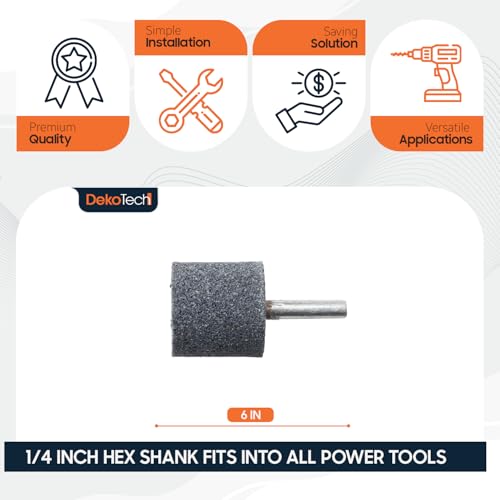 Image of Set 6pcs Metal Grinding Stone Cylinder Shape - Precision Rotary Tool Grinding Wheel Heads for Sharpening, Polishing & Burr Removal