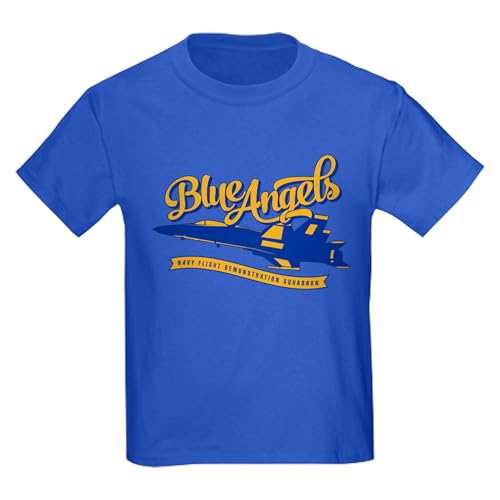 Cafepress 02080317090E2A4 U.S. Navy Blue Angels Plane Kids Dark T Shirt Kids Dark Graphic Cotton T-Shirt cover