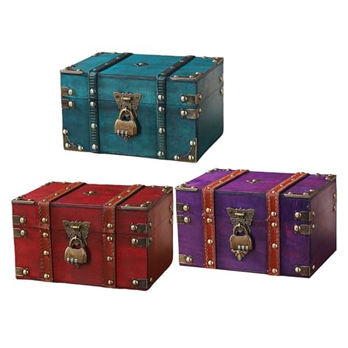 Boîte de rangement en bois avec serrure et coffre d'objets de valeur - 6