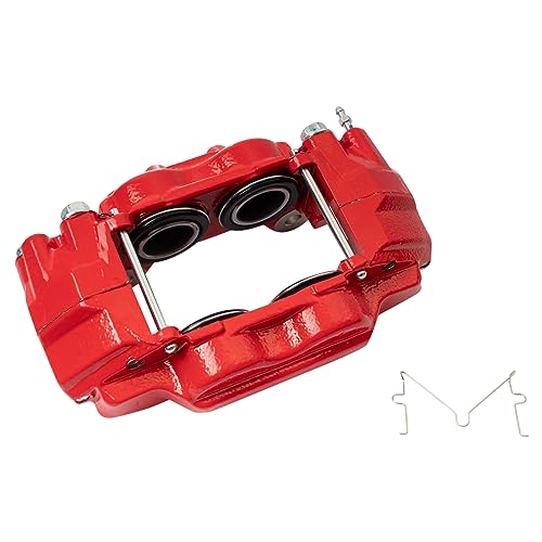 Image of TRQ Front Left Right Brake Caliper Performance Red Driver Passenger Side