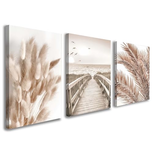 Galmcook Leinwand Bilder mit Rahmen 3er Set – Wandbild 30x40 cm, Natur &...