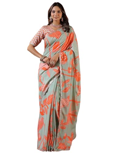 Sari Vichitra de seda AKHILAM vestido elegante para bodas y galas