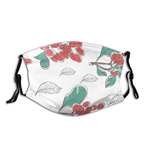 Natural Flowers Face Mask Balaclava With 2 Filters,Reusable Mask Bandanas For Men & Women