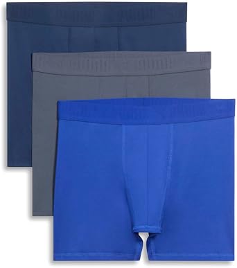 PUMA Mens 3 Pack Athletic Fit Boxer Brief Underwear Casual - Blue