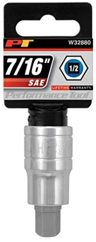 Performance Tool W32880 1/2 in. Drive 7/16 in. Hex Bit Socket — image 1