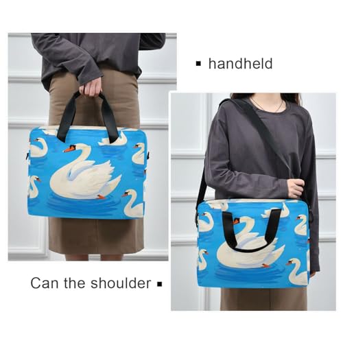 Maletín portátil para laptop 15.6" azul con diseño de cisne miniatura 2