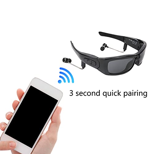 Occhiali da Sole Bluetooth, Videocamera HD 1080P con Lenti Polarizzate, Videoregistratore Wireless per Chiamate Video e Musica, Ideale per Guida