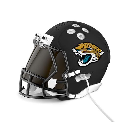Image of NFL Echo Dot Bundle: Includes Echo Dot | Glacier White and Limited-Edition NFL Helmet Stand | Jacksonville Jaguars