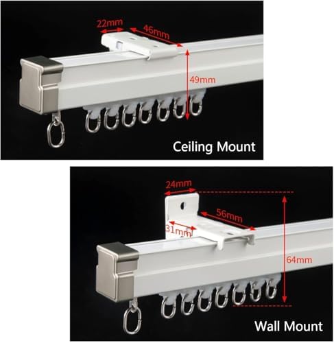 Heavy Duty Bendable Ceiling Curtain Track - Flexible White Rail System for Privacy Room Divider, Ideal for Hospitals, RVs, Bunk Beds & Showers - Easy Wall Mount