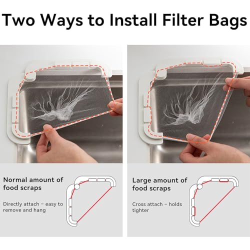 Colador triangular para fregadero con 100 bolsas filtro miniatura 5