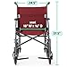 Medline Basic Steel Transport Chair - Full-Length Arms, Swing-Away Footrests, 12