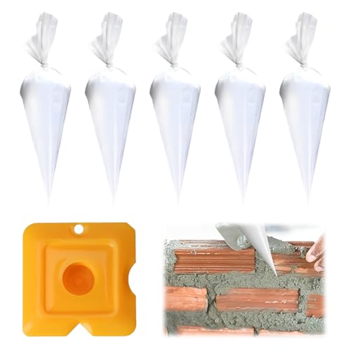 MEXRUMI 5 Pieza Bolsa De Mortero Bolsa De Lechada Bolsa Para Sellador De Cemento Bolsas De Mortero De Calafateo Con 1Pz Aplicador Silicona Bordeador Aplicador De Contorno Para Sellar Y Lechada
