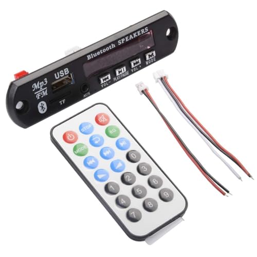 Image of Bluetooth MP3 Decoder Module with Remote Control | USB FM Radio AUX TF Card Audio Player Board for DIY Speaker, Amplifier, Home Audio & Music System Projects