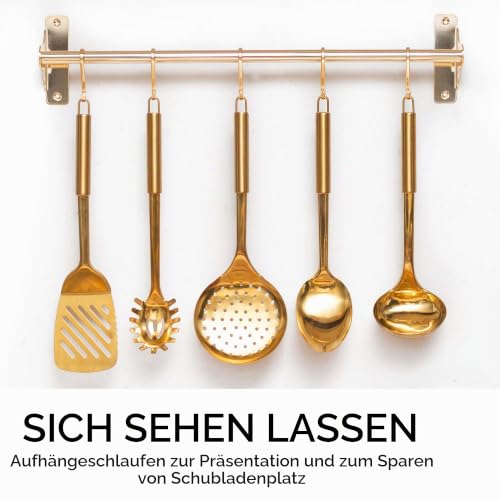 Styled Settings Gold Küchenhelfer Set aus Edelstahl, 5-teilig zum Kochen – Ansicht 5