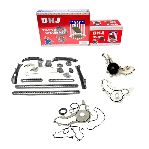 DNJ TK1169AWP Timing Chain Kit with Water Pump for 2014-2022 Chrysler Jeep 200 Cherokee 3.2L-3.6L V6 24V DOHC 3239cc
