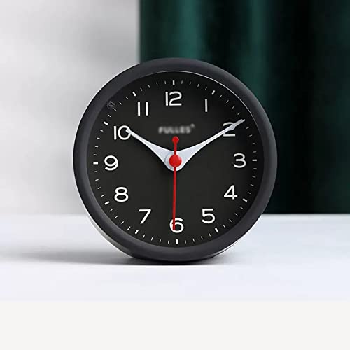 LUCBEI Despertador Despertador Redondo con números arábigos, silencioso sin tictac, retroiluminado, Funciona con Pilas, fácil de configurar Relojes para dormitorios (Color : Brass, Size : 4inch)