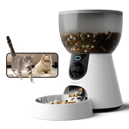 ARENTI Automatic Cat Feeder with Camera, 4L Auto Cat Food