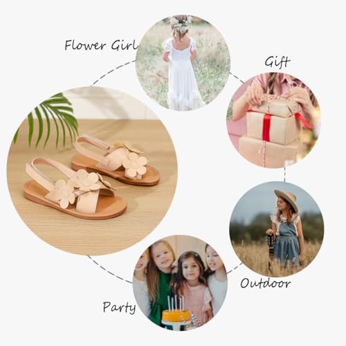 Image of Toddler Girls Sandals Summer Flats Dress Shoes for Baby Little Kids Girl