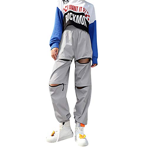 LISTHA Reflective Cargo Pants Women Overalls Street Shot High Waist Trousers