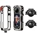 Amazear Custodia protettiva in metallo per accessori Insta360 X5, telaio multifunzione Insta 360 X5, struttura in alluminio con blocco a sgancio rapido, vari supporti di espansione immagine