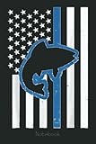 blue line us flag fish police vintage fishing patriotic gift notebook: retro funny fishing notebook fishing 6x9 - 110 lined pages / 60 sheets: notebook journal for fishing lover, fisherman