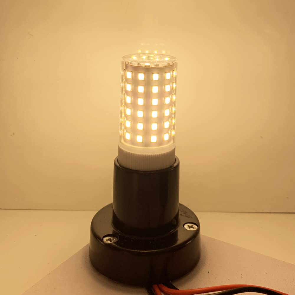 Light, Confezione da 10, lampada a LED in ceramica E27/E26 AC100-265V 10W 84LED-2835 lampada for frigorifero domestico senza sfarfallio(Warm white,E27 10W)