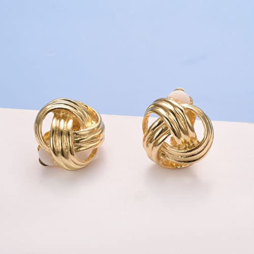 Love Knot Clip On Earrings for Women Non Piercing Ears 18K Plated Gold Earrings Clip Jewelry Gifts4