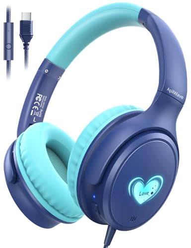 USB-C Kids Headphones, Wired Headphones for Girls Boys, 94dB Volume Limit - image 1