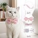 Hpmjz 3Pcs Adorable Cat Collar with Bow, Cute Kitten Collars for Girl Cats Adjustable Pink Cat Bows Breakaway Safety Cats Bowtie Collar Pet Collars with Safety Buckle Soft Necklace with Bowtie for Pet