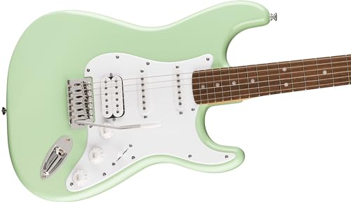 Image of Fender Squier Sonic Stratocaster HSS - Surf Green Bundle with Frontman 10G Amp, Cable, Tuner, Strap, Picks, and Austin Bazaar Guitar DVD