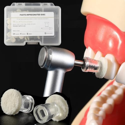 Image of Dental Polishing Paste-Impregnated Disc Composite Polishing Disc Kit Felt Finishing Buff 1 inch Discs with Mandrel High Gloss Polishing (8000-12000rpm /min)