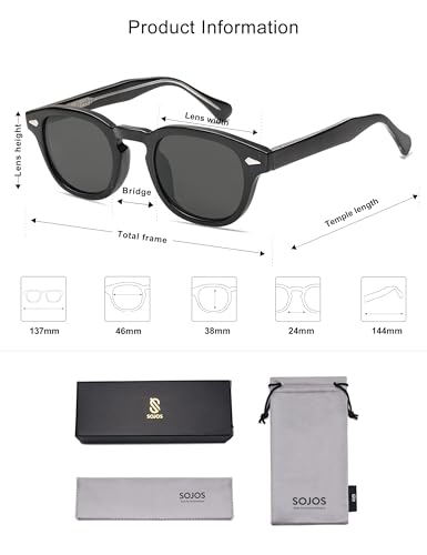 Image of SOJOS Retro Small Round Sunglasses for Men Women Trendy Circle Style UV400 Lenses Unisex Sun Glasses SJ2251