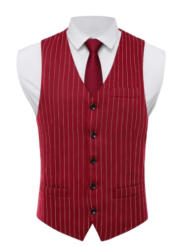 Image of BABEYOND 1920s Mens Gangster Vest Costume Accessories Set Fedora Hat | breathable costume set includes vest, hat, bow tie, fake cigar & watch. Shirt excluded, fit for Gatsby, prom, cocktail