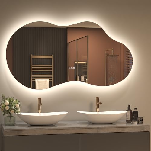 SMIROR Irregular Backlit Bathroom Mirror with Lights