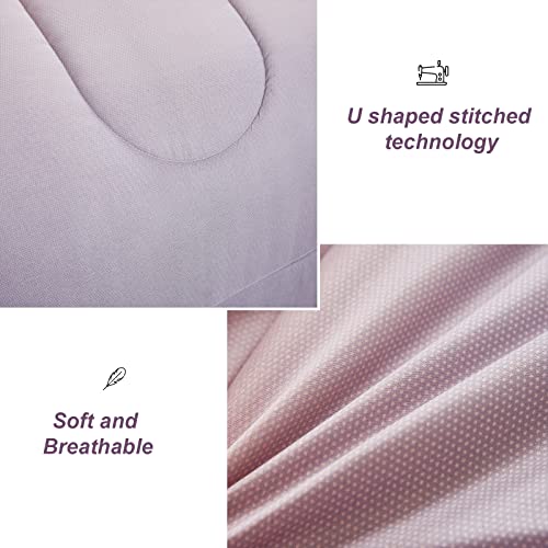 Image of Dinjoy Reversible Girls Comforter Set Full Size Colorful Ombre Blue Pink Purple Rainbow Bedding Set 7 Pieces Bed in A Bag for Kids Teen Girls Women(1 Comforter, 1 Flat Sheet, 1 Fitted Sheet)