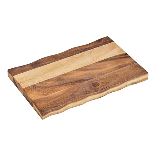 Tala Rectangular Wavy Board, Natural Acacia Wood with Stylish and Versatile Design, Great for Preparing and Displaying All Foods, Perfect for Serving Buffet Food, Cheese and Meat, Measures 40x25x3cm