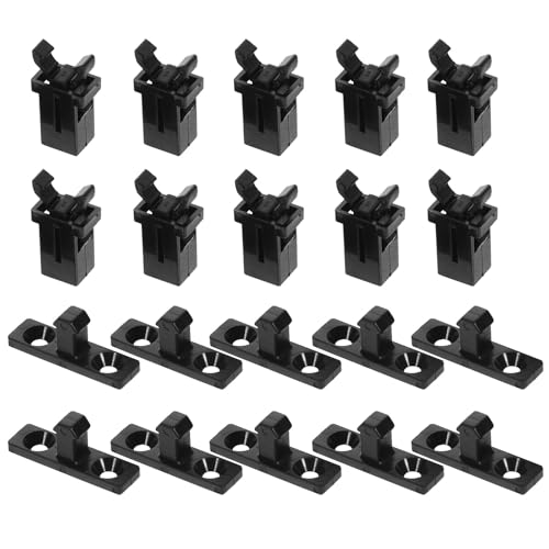 jojofuny Cerradura de Cubo de Basura 20 Piezas Pestillo Táctil Negro Resorte para Puertas y Recipientes de Cocina y Oficina Bloqueo Seguro