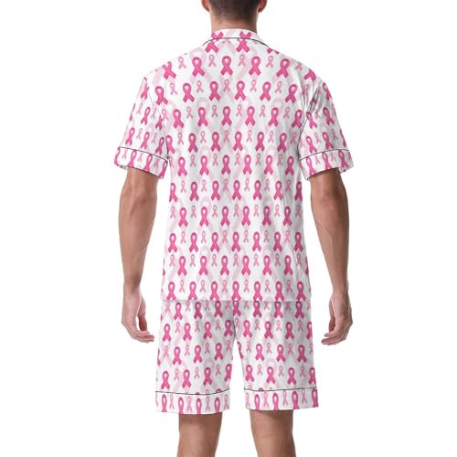 Pajamas Sets for Men Print 2PCS Pajamas Sleepwear Set Short Sleeve Pjs Button Down Loungewear Nightwear2