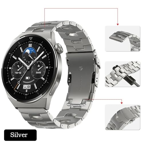 Bracelet en metal titane de 22 mm pour montres connectees et classiques - 5