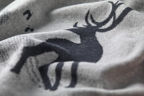 David Fussenegger leichte Kuscheldecke Hirsch Strukur 140x200cm weiche Flanelldecke aus Recycling-Baumwolle nachhaltig produziert ÖkoTex100 GRS Made in Austria Farbe Filz