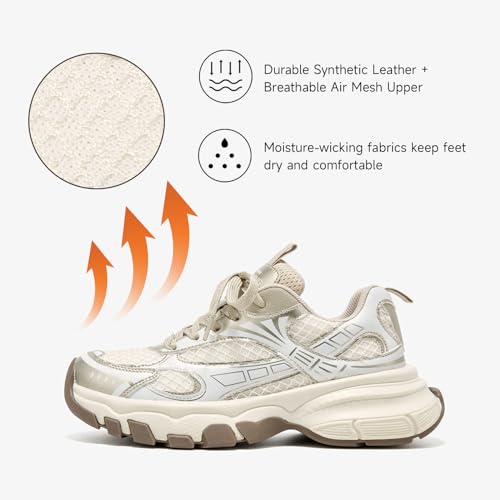 BEAU TODAY Walking Sneakers for Women Fashion Walking Shoes Chunky Platform Sneakers for Women Comfortable Lightweight Running Tennis Shoes Casual Athletic Gym Workout Shoes3