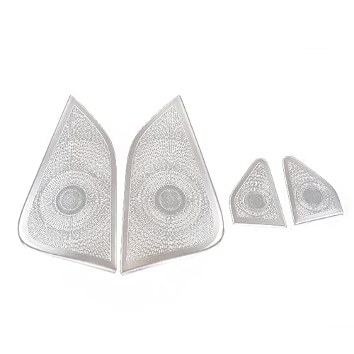 4PCS Stainless Steel Car Coaxial Speaker Cover Grill Car Door Speaker Cover Compatible with Tesla Model 3 2017-2021