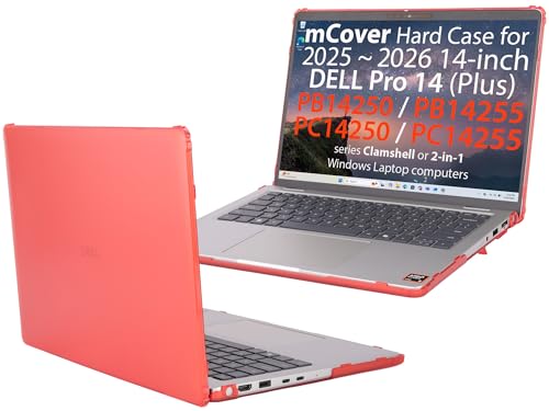mCover Case ONLY Compatible for 2025-2026 14 Dell Pro 14 Plus PB14250 PB14255 and Pro 14 PC14250 PC14255 Windows PC (NOT Fitting Any Other Dell Models)- Red
