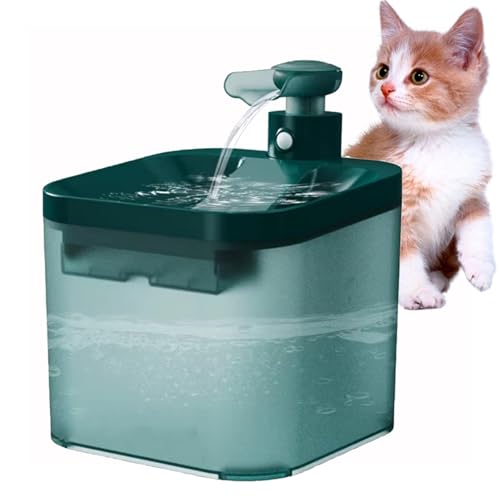 Fuente de agua inalámbrica para gatos 2.2 l verde