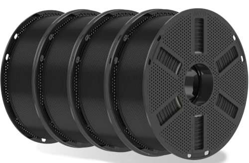 JAYO PLA 3D Printing Filament 1.75 mm, 4-Pack 4.4 kg Black