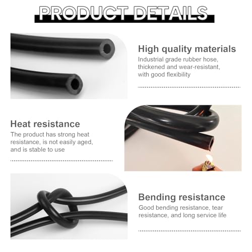 Miniatura 3 de Manguera De Vacío De Silicona 4 Mm Diámetro Interno, Tubo De Presión Para Automóviles 5 M Negro, Ideal Para Aire, Bombas, Turbinas, Conexiones De Vacío, Entradas Y Salidas Id 4 Mm, Od 8 Mm